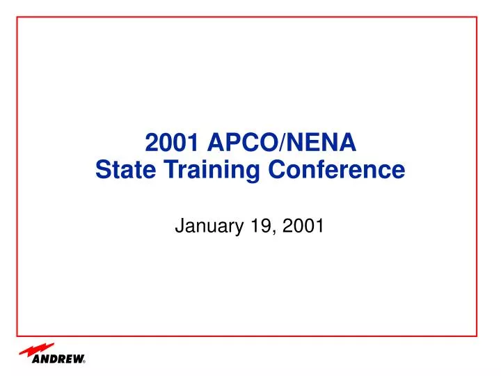 2001 apco nena state training conference