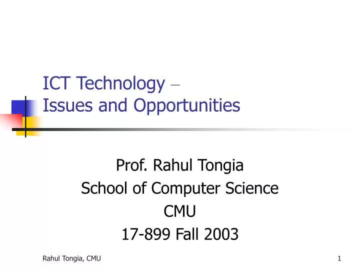 ict technology issues and opportunities