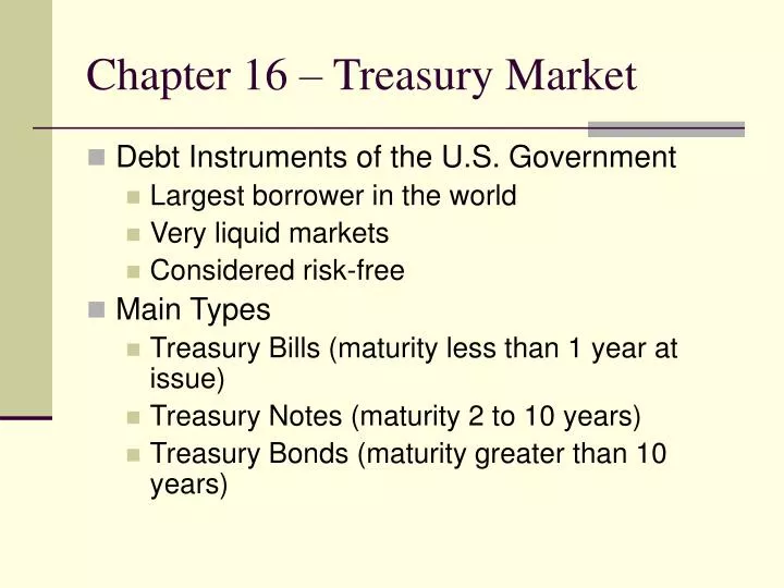 chapter 16 treasury market