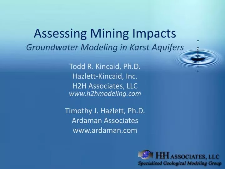 assessing mining impacts groundwater modeling in karst aquifers