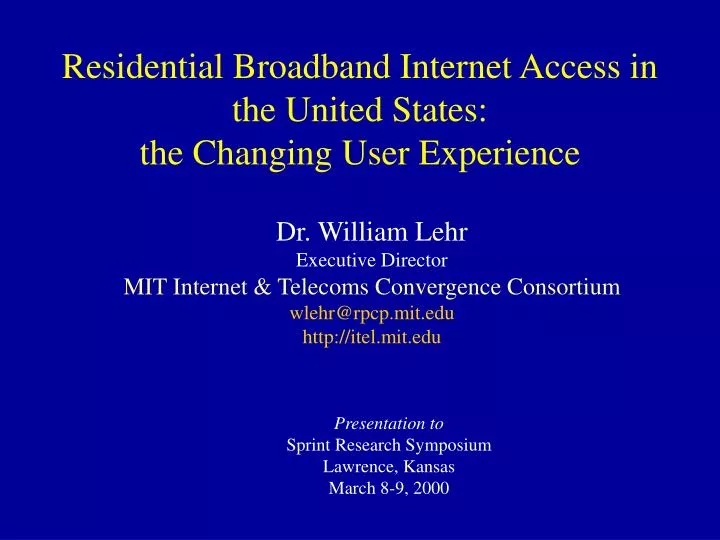 residential broadband internet access in the united states the changing user experience