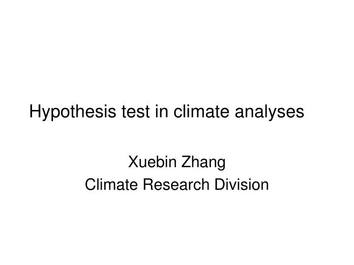 hypothesis test in climate analyses