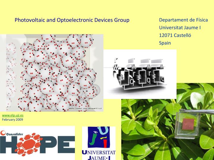 photovoltaic and optoelectronic devices group