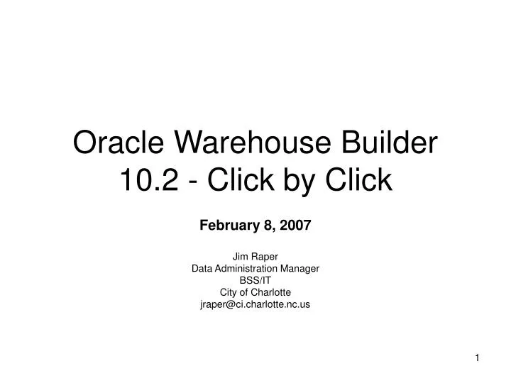 oracle warehouse builder 10 2 click by click