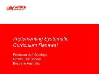 Implementing Systematic Curriculum Renewal
