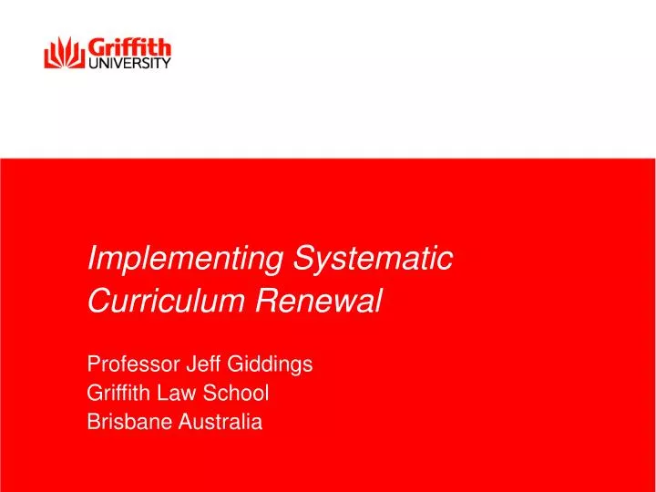 implementing systematic curriculum renewal