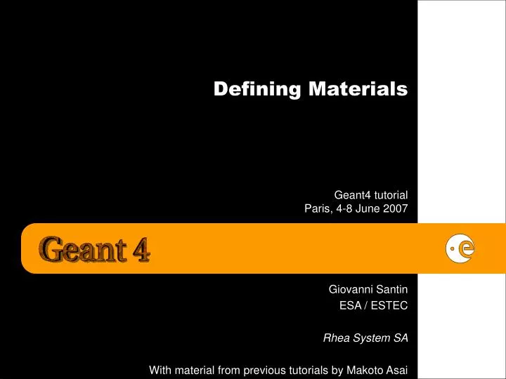 defining materials