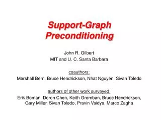 Support-Graph Preconditioning
