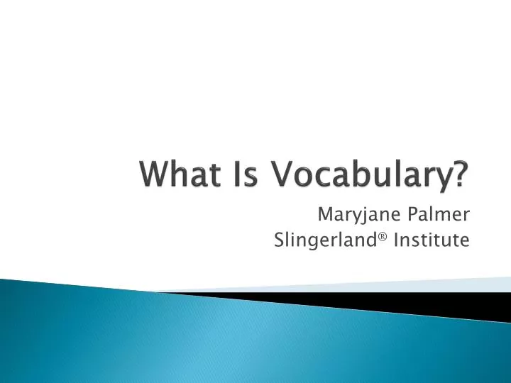 what is vocabulary