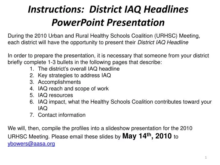 instructions district iaq headlines powerpoint presentation