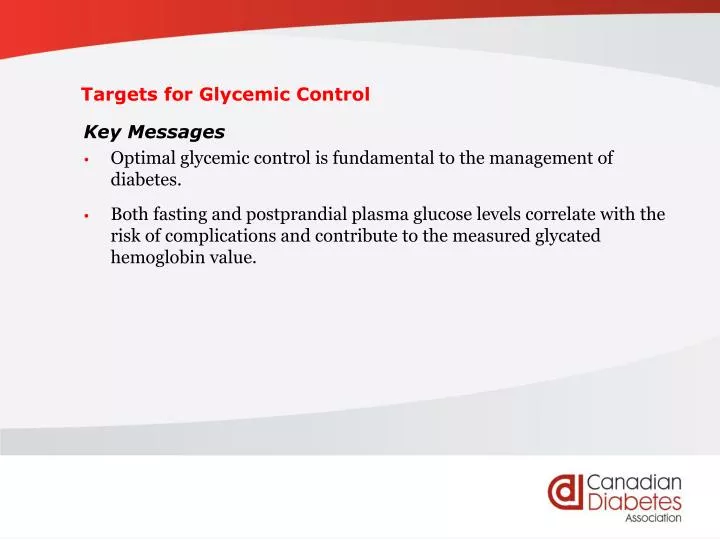 targets for glycemic control