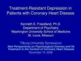 Treatment-Resistant Depression in Patients with Coronary Heart Disease