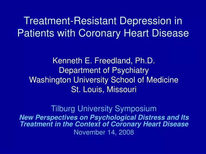treatment resistant depression in patients with coronary heart disease