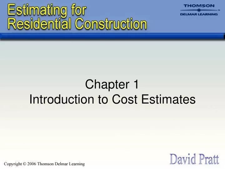 chapter 1 introduction to cost estimates