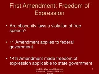 First Amendment: Freedom of Expression