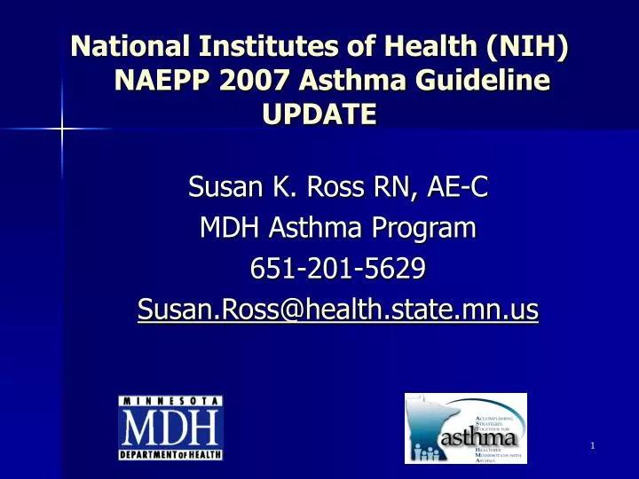 national institutes of health nih naepp 2007 asthma guideline update