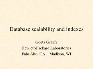 Database scalability and indexes