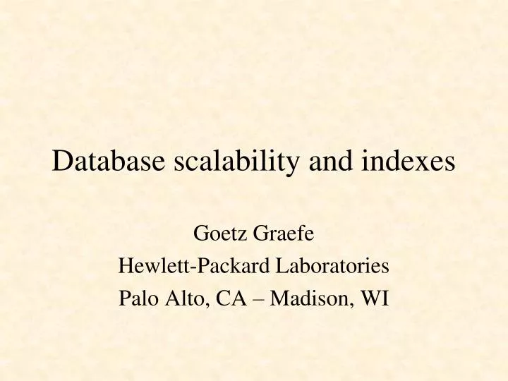 database scalability and indexes