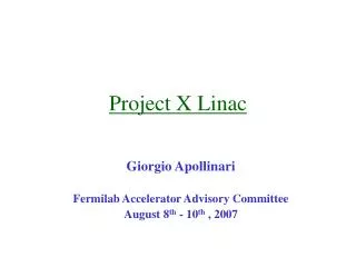 Project X Linac