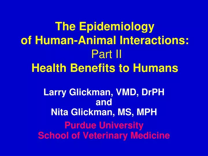 the epidemiology of human animal interactions part ii health benefits to humans