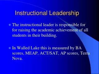 Instructional Leadership