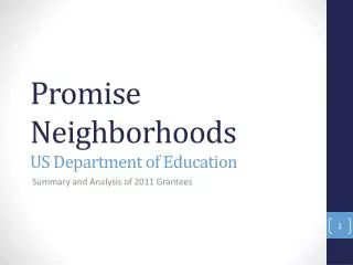 Promise Neighborhoods US Department of Education