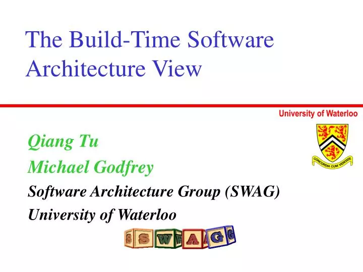 the build time software architecture view