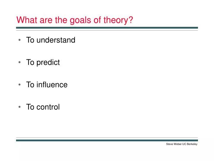 what are the goals of theory
