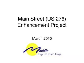 Main Street (US 276) Enhancement Project