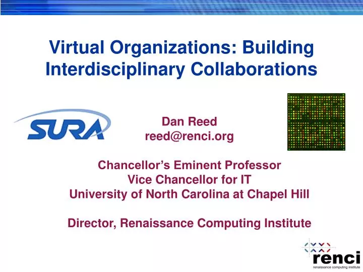 virtual organizations building interdisciplinary collaborations