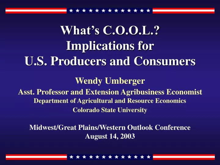 what s c o o l implications for u s producers and consumers