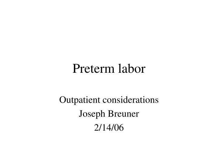 preterm labor