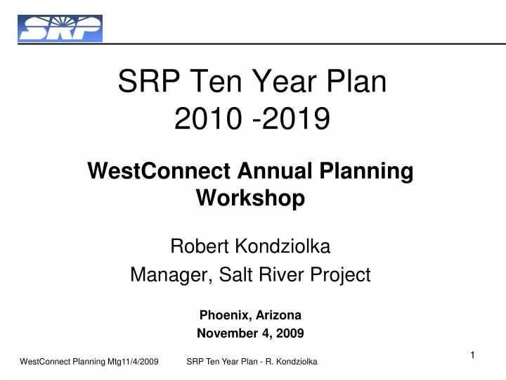 srp ten year plan 2010 2019