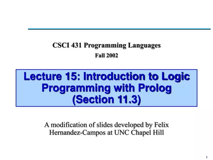 lecture 15 introduction to logic programming with prolog section 11 3