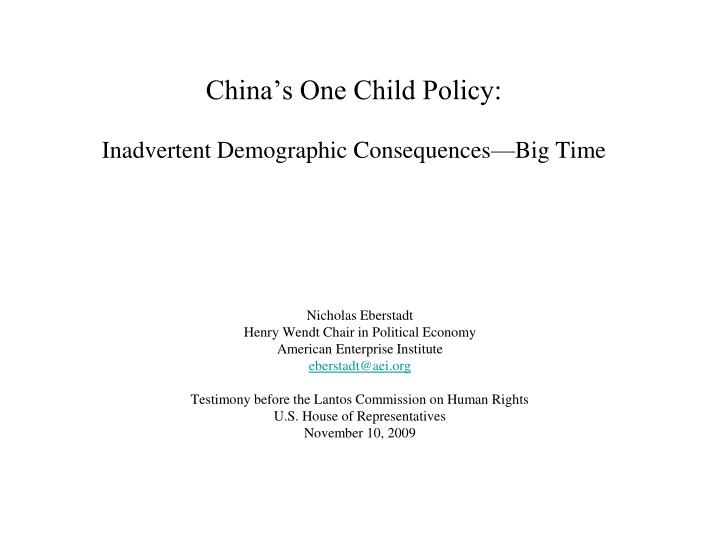 china s one child policy inadvertent demographic consequences big time