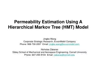 Permeability Estimation Using A Hierarchical Markov Tree (HMT) Model