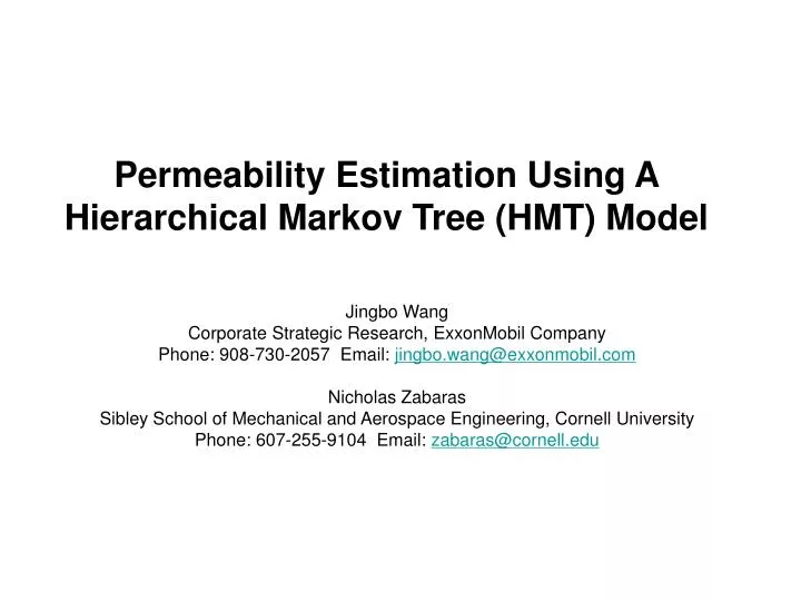 permeability estimation using a hierarchical markov tree hmt model