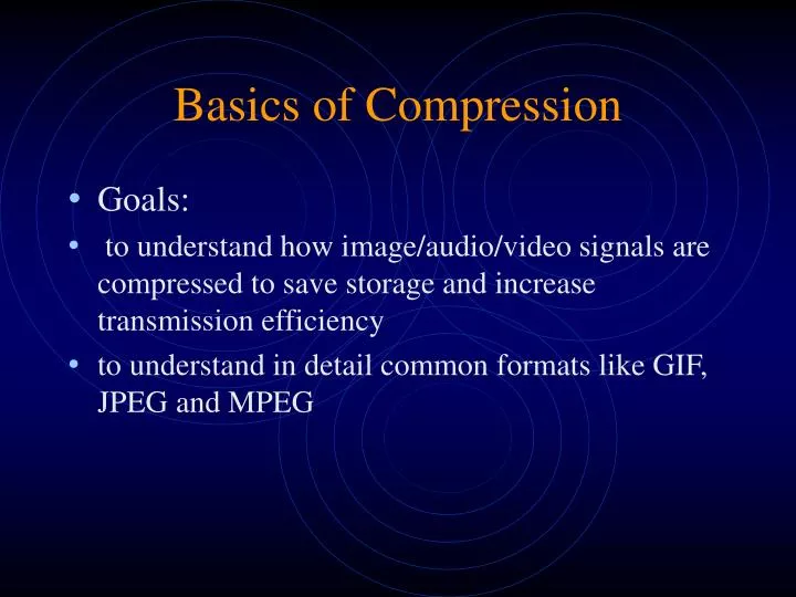 basics of compression