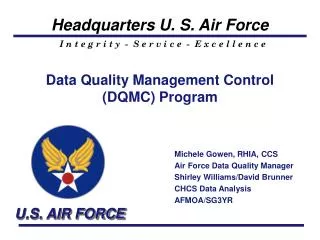 Data Quality Management Control (DQMC) Program