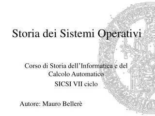 Storia dei Sistemi Operativi