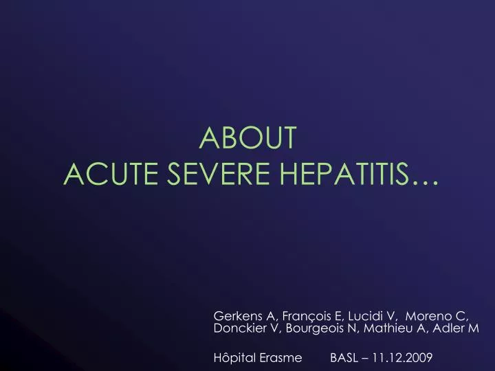 about acute severe hepatitis