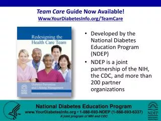 Team Care Guide Now Available! Www.YourDiabetesInfo/ TeamCare