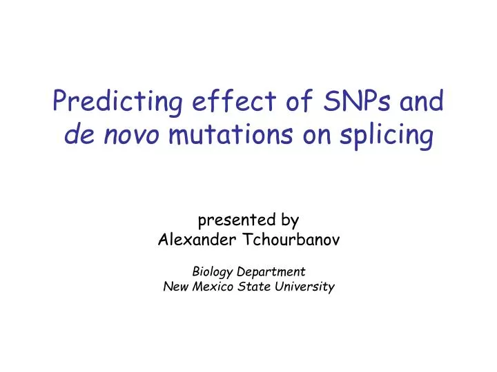predicting effect of snps and de novo mutations on splicing
