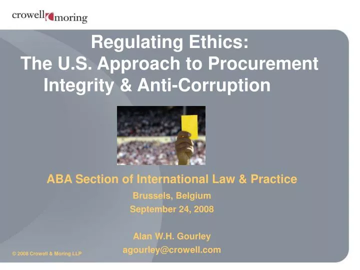 regulating ethics the u s approach to procurement integrity anti corruption
