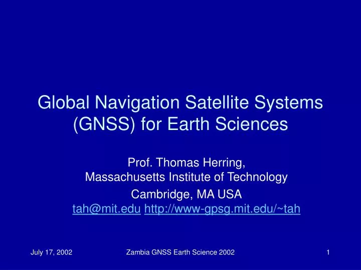 global navigation satellite systems gnss for earth sciences