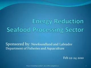 Energy Reduction Seafood Processing Sector