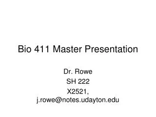 Bio 411 Master Presentation