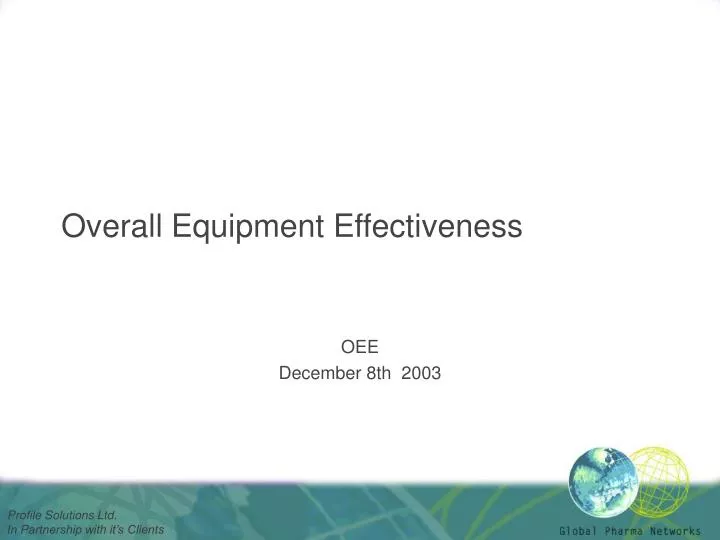 overall equipment effectiveness