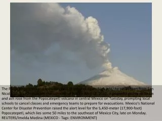 Mexico raises volcano alert