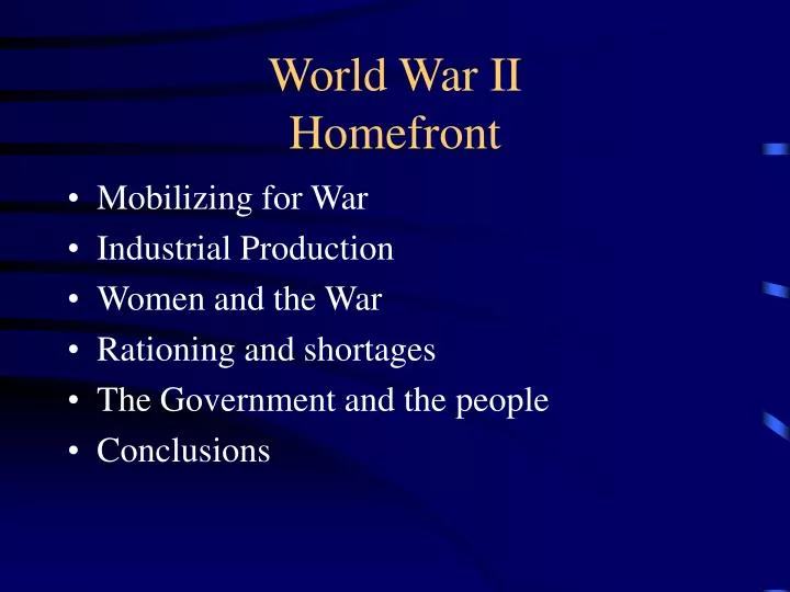 world war ii homefront
